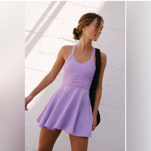 NWT NEW Free People Movement Good Karma Purple Workout Dress Size Medium - Picture 2 of 9